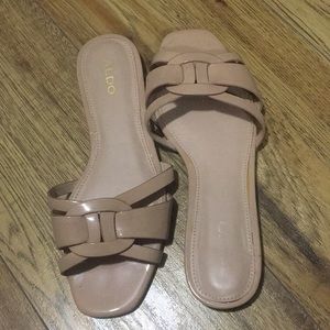Aldo nude patent sandals